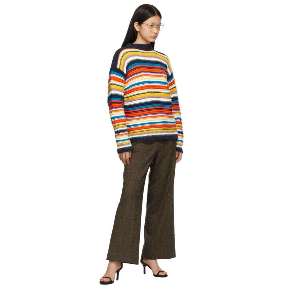 Victoria Beckham Brown Tweed High Waist Cropped Flare Trouser Pant 4